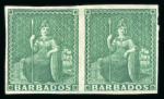 Stamp of Barbados 1852-81 comprehensive collection of the Britannia issues neatly written up and presented on  pages in an album