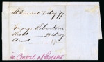 Stamp of St. Vincent 1875 watermark sideways 1s vermilion perf. 11 to 12 1/2 on wrapper to London tied "A10" in red