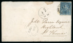 Stamp of Barbados 1862 (Mar 3) envelope sent locally from St. John to St. Thomas, with 1861-70 (1d) blue