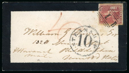 Stamp of Barbados 1859 (Dec 12) mourning envelope to the USA with 1858 6d pale rose