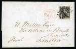 Stamp of Barbados 1868 (Jun 25) wrapper to London with 1861-70 no wmk 1s black rough perf.14-16