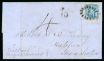 Stamp of Barbados 1857-75, group of five covers with Britannia frankings