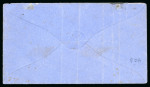 Stamp of Barbados 1872 (Jun 12) envelope to Harmony Hall in St. Michael with "TOO-LATE" hs