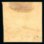 Stamp of India » 1854 Lithographs 1854 4a blue and red, 3rd printing head die III, frame die I, a very fine used example struck by mute dotted obliterator cut square and with full to close to very wide margins, with some very light toning; very fine and