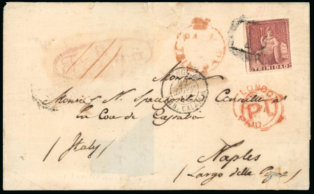 Stamp of Trinidad and Tobago » Trinidad 1852-59, group of four Britannia covers