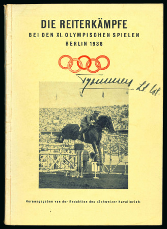 Stamp of Olympics » 1936 Berlin » Other Memorabilia Group of 5 Horse Riding books incl. "Die Reiterkämpfe bei den XI. Olympischen Spielen Berlin 1936" signed by Reichsportsführer von Tschammer