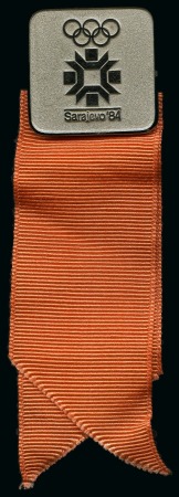 Stamp of Olympics » 1984 Sarajevo 1984 Sarajevo athlete's badge with orange ribbon