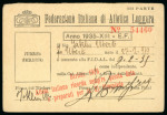 Stamp of Olympics » 1936 Berlin » Other Memorabilia 1935 Italian Athletics Federation ID card with hs "Berline 1936 Atleta Italiano ricorda sempre questa data o preparati per la XI Olimpiade"