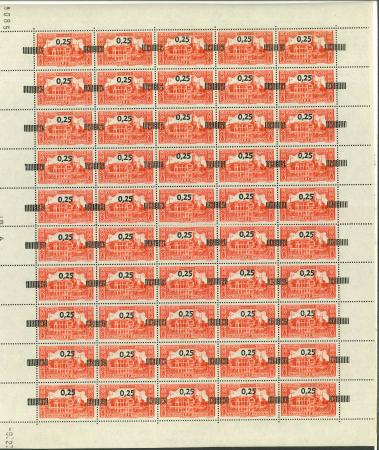 Stamp of Colonies françaises » Algérie 1938, Feuille complète de 50 exemplaires, Y&T n°148c