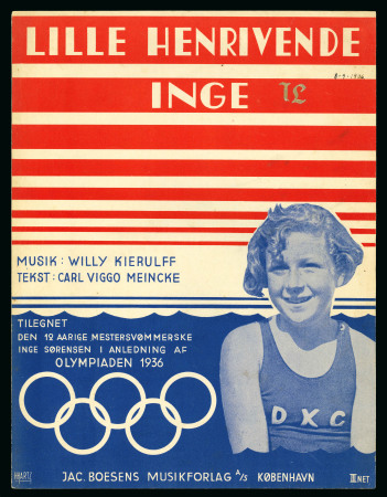 Stamp of Olympics » 1936 Berlin » Other Memorabilia Lille Henrivende Inge sheet music by Will Kierulff