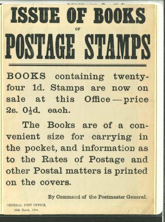 Stamp of Great Britain » King Edward VII 1904 (15 Mar.) cut down postal notice for the "ISSUE OF BOOKS OF STAMPS"