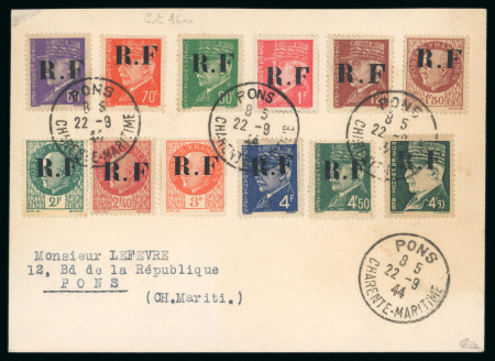 Stamp of France » Libération Pons (Charente Maritime): série Mayer N°1/12 type 1 oblitérés