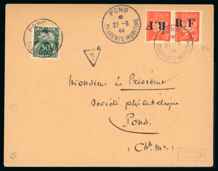 Stamp of France » Libération Pons (Charente Maritime), type Pétain, Mayer n°2 et 9