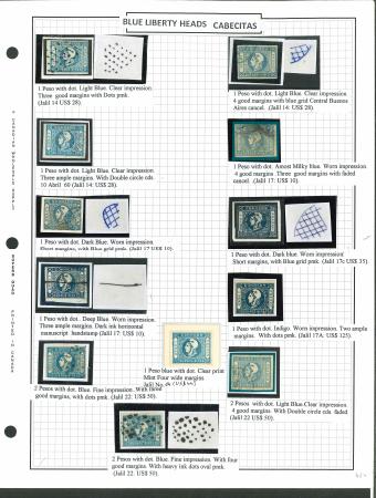 Stamp of Argentina » Buenos Aires 1859-62, one page with 12 Liberty Heads (Scott 10,