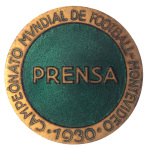 Stamp of Thematics » Sport and Games » Football 1930 World Cup press participation pin with "PRESNA"