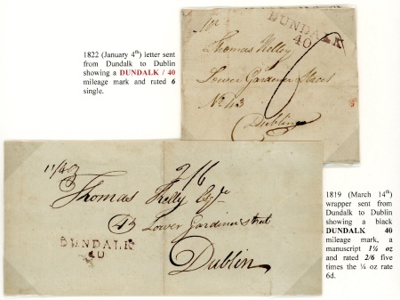 Stamp of Ireland » Pre-Stamp Postal History » Independant Post Office Period - 1784-1831 1822 (January 4) letter sent from Dundalk to Dublin,