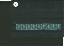 Stamp of Great Britain » 1841 2d Blue 1841 2d blue pl.3 SB-SJ in horizontal strip of 9 used