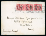 Stamp of Ireland » 1922 (Jun) Harrison Coils Overprints  (T20-T24) 1/2d green, 1d red, and 2d orange, die I, all used on three separate covers