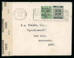 Stamp of Ireland » 1922 (Jun) Harrison Coils Overprints  (T20-T24) 1/2d green, 1d red, and 2d orange, die I, all used on three separate covers