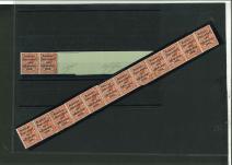 Stamp of Ireland » 1922 (Jun) Harrison Coils Overprints  (T20-T24) 1 1/2d red-brown, reconstructed coil end, dated in manuscript "25.8.22", with fourteen stamps