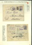 Stamp of Persia » Postal Stationery 1903-04 surcharged postal stationary 5ch on 1kr (PE11), two envelopes, one with downward misplaced surcharge
