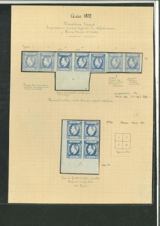 Stamp of Romania » King Carol 1871 - "With Beard" Imperforate 10 bani light blue, unused specialised selection mounted