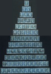 Stamp of Great Britain » 1841 2d Blue 1841 2d blue used group in a "Christmas tree" shape from a single and increasing size of multiple up to a strip of 12