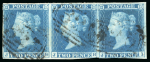 Stamp of Great Britain » 1841 2d Blue 1841 2d blue used group in a "Christmas tree" shape from a single and increasing size of multiple up to a strip of 12