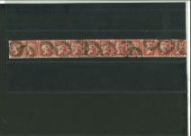 Stamp of Great Britain » 1854-70 Perforated Line Engraved 1864-79 1d red pl.144 LA-LL complete row of 12 neatly cancelled by Manchester cds in black