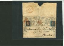 Stamp of Great Britain » 1840 Mulreadys & Caricatures » May Dates 1840 (May 29) 1d Mulready lettersheet from Liverpool uprated by 1d black pl.1a MG and 2d blue pl.1 SD