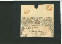 Stamp of Great Britain » 1840 Mulreadys & Caricatures » May Dates 1840 (8 May) 1d. lettersheet from Banbury to Kent, neatly showing three MAY 8 date stamps in red