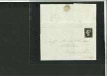 Stamp of Great Britain » 1840 1d Black and 2d Blue "May Dates" 1840 (May 6) lettersheet with 1840 1d black pl.1a BH sent on the 6th May 1840, the first official day of use