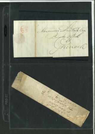 Stamp of Great Britain » Collections 1717-97 accumulation of 21 early Scottish letters with some Bishop Marks, Free, 1741 Coffee House...