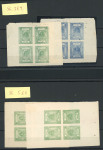 Stamp of Indian States » Barwani 1921-22, group of unused sheetlets of four incl. scarce 1922 clear impression 1/4a dull blue