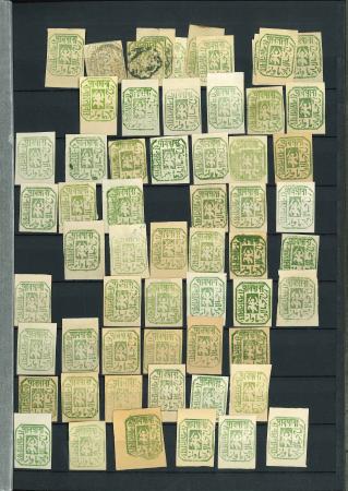 Stamp of Indian States » Jhalawar 1886-90 1/4a green group on 3 stockpages