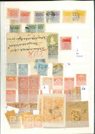 Stamp of Indian States » Orchha 1913 -35 Mixed accumulation of unused and used, showing