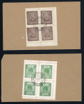 Stamp of Indian States » Barwani 1933-47 wide setting group of four philatelic covers addressed c/o Postmaster at Barwani, with sheetlets of four on reverse