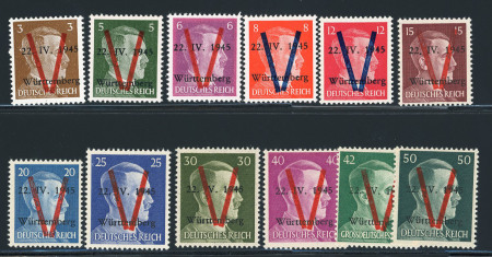 Stamp of France » Libération Wurtemberg : série Mayer n° 1/12 ** (sauf n°3a). TB