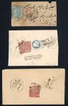 Stamp of Indian States » Jammu & Kashmir 1868-72 1/2a red on seven covers, three on India QV