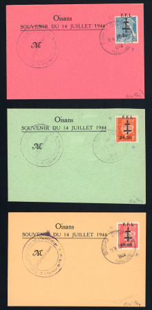 Stamp of France » Libération CANCEL Bourg d'Oisans (Isère): type Mercure sur carte, série
