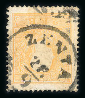 Stamp of Austria » 1858 Issue 1858,  Y&T n° 11a orange, used, very fine, CV 400 euros.