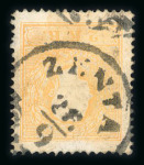 Stamp of Austria » 1858 Issue 1858,  Y&T n° 11a orange, used, very fine, CV 400 euros.