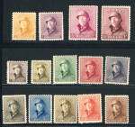 Stamp of Belgium 1919, complete set Y&T 165/178 * MH,  "Roi Casqué",