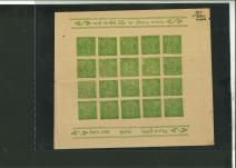 Stamp of Indian States » Soruth 1914 3p green pair of complete sheets of 20 showing the varieties imperf. vertically or imperf. horizontally