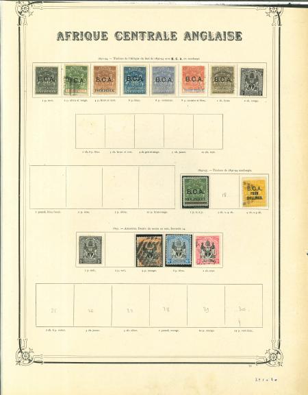 Stamp of British Empire General Collections and Lots 1891-1922, British Central Africa and East Africa on album pages