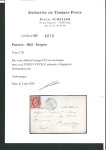 Stamp of France » Empire 1853-1862 1862, Lettre de Paris envoyée à un employé des Postes Françaises à Singapour (Inde),