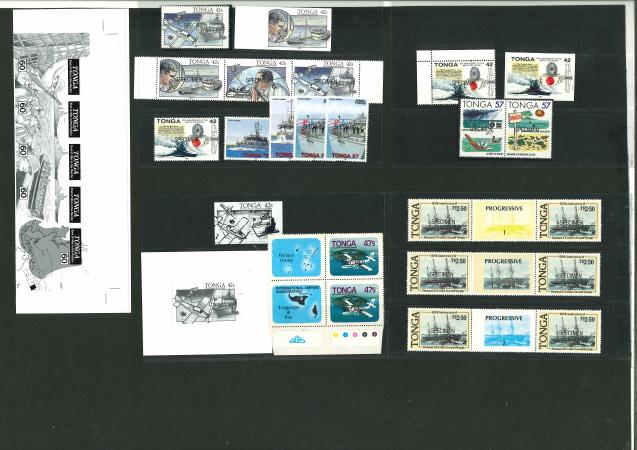 Stamp of Tonga 1985-95, Tonga & Niaofo'ou, selection of Specimen ovpts, some proofs, etc.