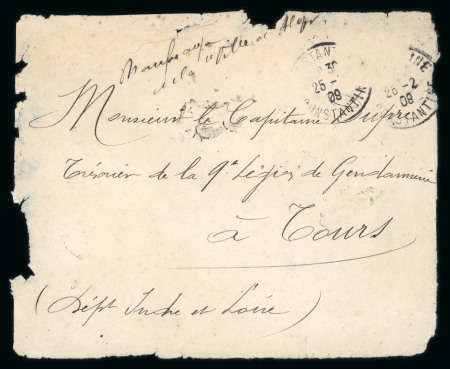 Stamp of Colonies françaises » Algérie 1909 wreck cover Algerie France  SS Ville D'Algier