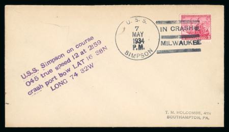 Stamp of United States » 1919 Issues onwards 1934 USS Simpson in crash with USS Milwaukee