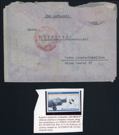 Stamp of Brazil 1938 aircraft crash German Empire Brazil  GUARACY crash